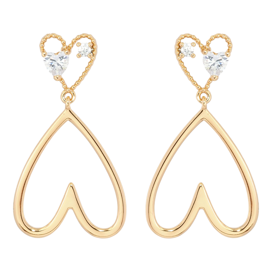 Серьги Xuping Позолота 18K пусеты Романтичные подвески с цирконием фото №1