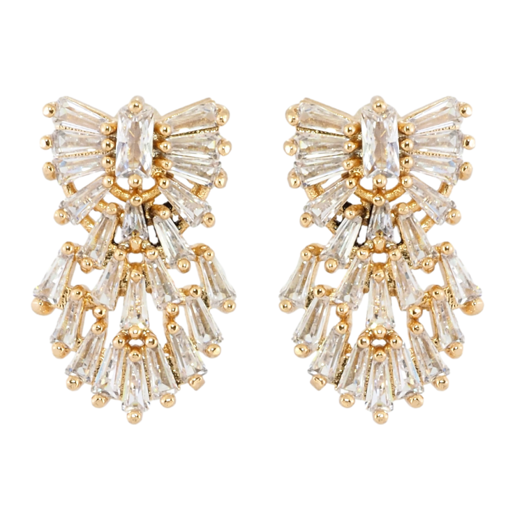 Серьги Xuping Позолота 18K пусеты Фантазийный орнамент из циркония фото №9