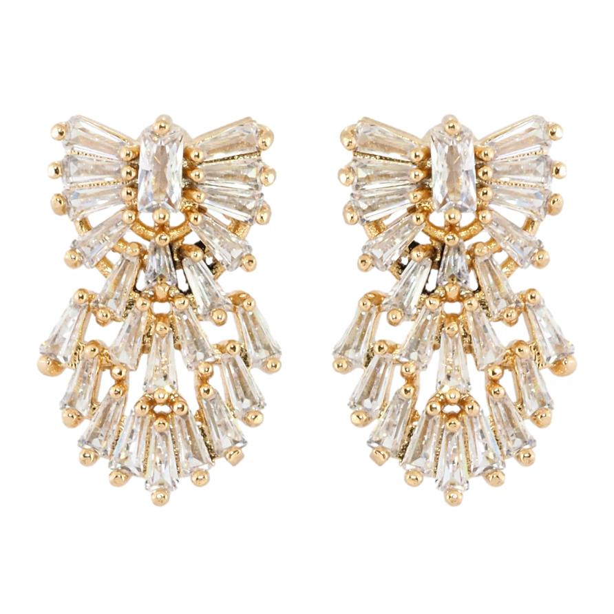 Сережки Xuping Позолота 18K пусети Фантазійний орнамент із цирконію фото №1 Сережки Xuping Позолота 18K пусети Фантазійний орнамент із цирконію фото №1