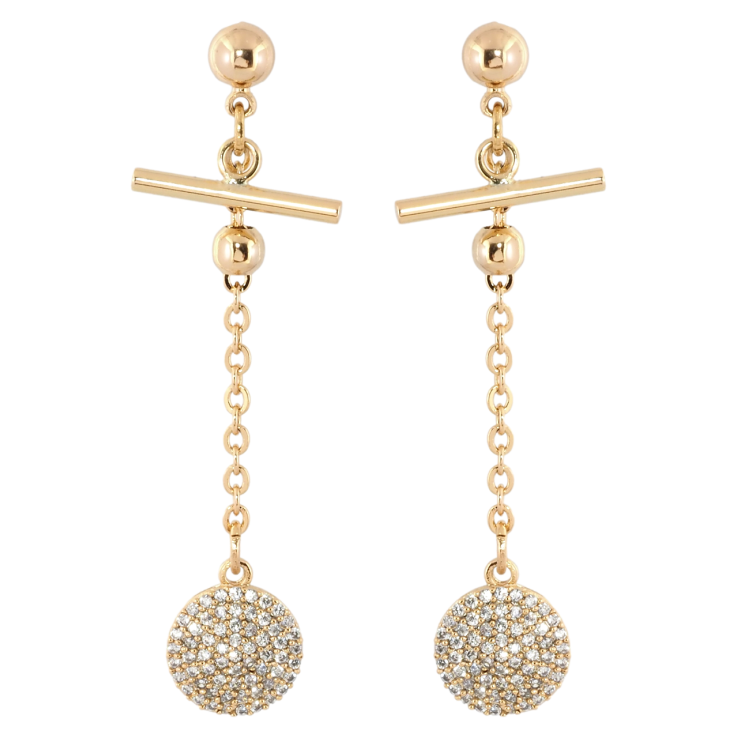 Серьги Xuping Позолота 18K пусеты Круглые подвески с цирконием на цепочке фото №15 Серьги Xuping Позолота 18K пусеты Круглые подвески с цирконием на цепочке фото №15