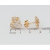 Серьги Xuping Позолота 18K пусеты Сердечки с кристальными цветочками фото №2