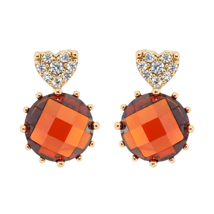 Серьги Xuping Позолота 18K пусеты Красные кристаллы с сердечками фото №25 Серьги Xuping Позолота 18K пусеты Красные кристаллы с сердечками фото №25