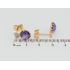 Серьги Xuping Позолота 18K пусеты Сиреневые кристаллы с сердечками фото №2
