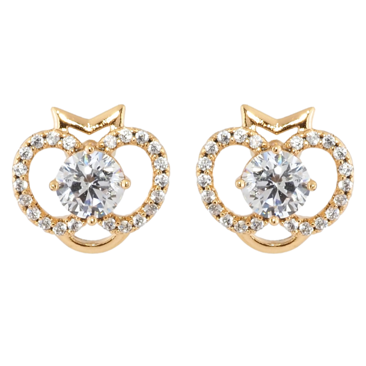 Серьги Xuping Позолота 18K пусеты Кристальные яблочки фото №18 Серьги Xuping Позолота 18K пусеты Кристальные яблочки фото №18