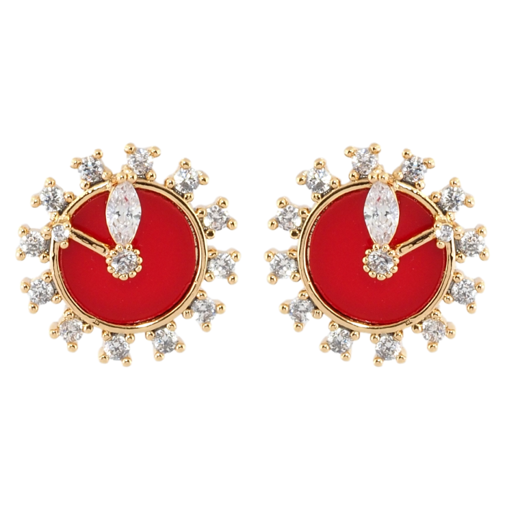 Сережки Xuping Позолота 18K пусети Годинники з цирконієм фото №11 Сережки Xuping Позолота 18K пусети Годинники з цирконієм фото №11