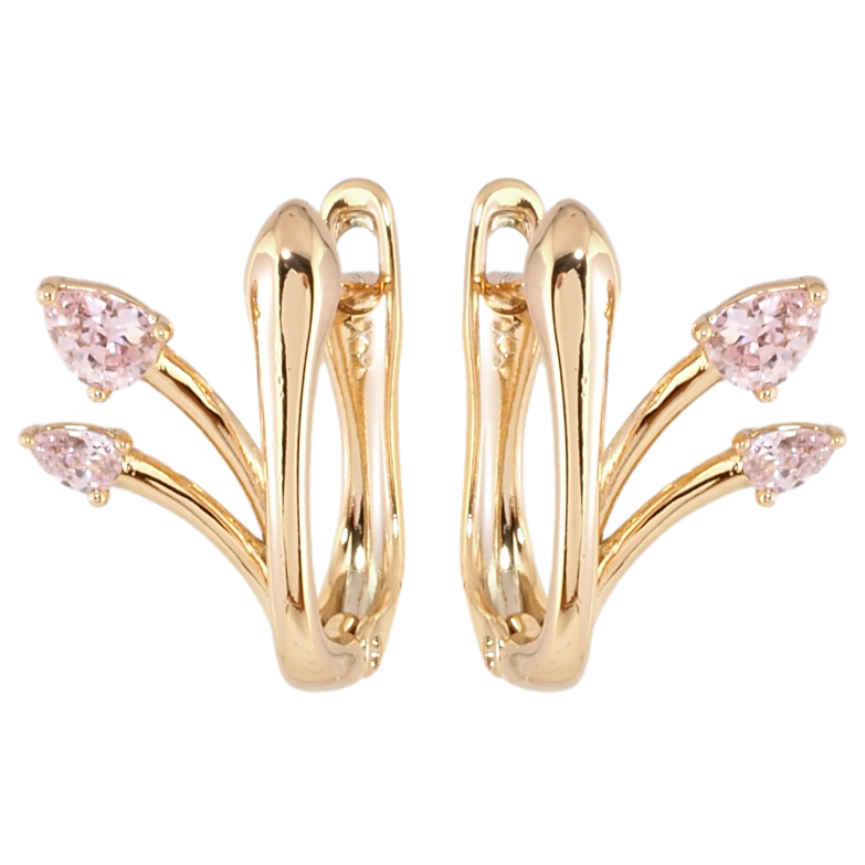 Серьги Xuping Позолота 18K английский замок Феерия с розовыми фианитами фото №1 Серьги Xuping Позолота 18K английский замок Феерия с розовыми фианитами фото №1