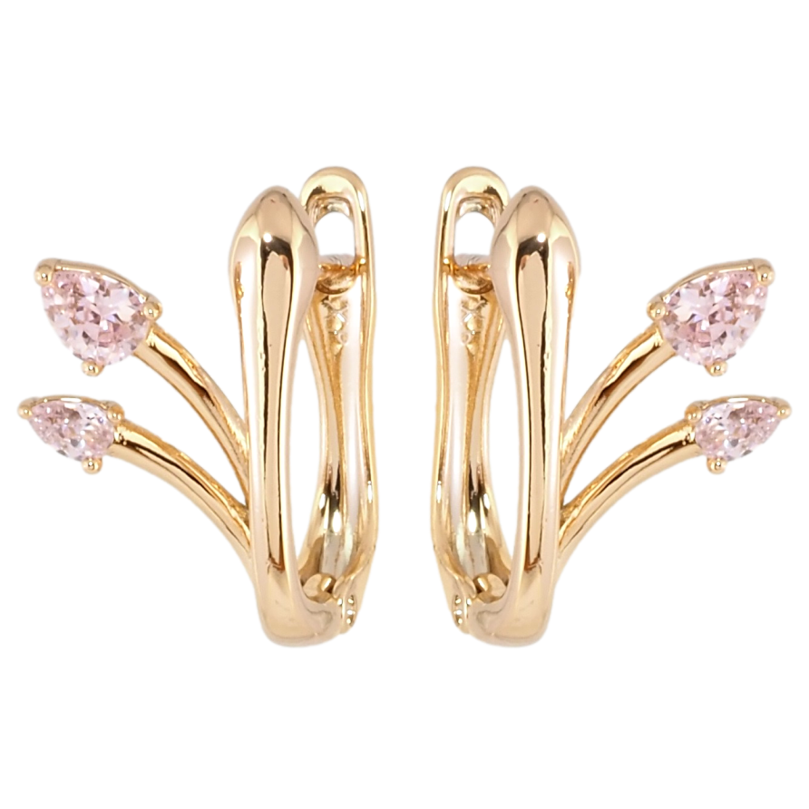 Серьги Xuping Позолота 18K английский замок Феерия с розовыми фианитами фото №1 Серьги Xuping Позолота 18K английский замок Феерия с розовыми фианитами фото №1