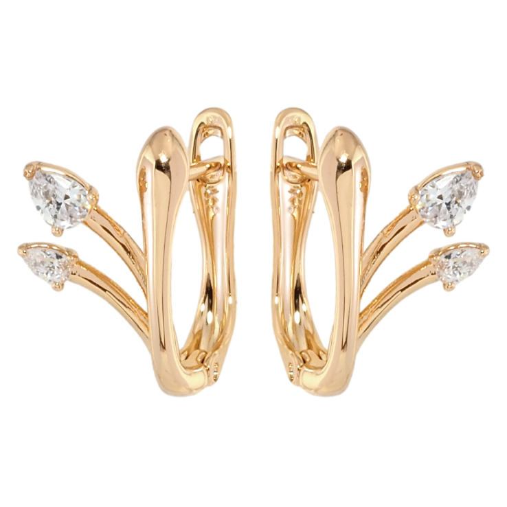 Серьги Xuping Позолота 18K английский замок Феерия с фианитами фото №16 Серьги Xuping Позолота 18K английский замок Феерия с фианитами фото №16