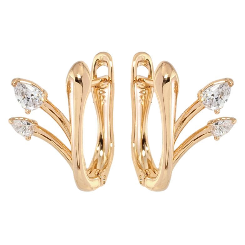 Серьги Xuping Позолота 18K английский замок Феерия с фианитами фото №1 Серьги Xuping Позолота 18K английский замок Феерия с фианитами фото №1