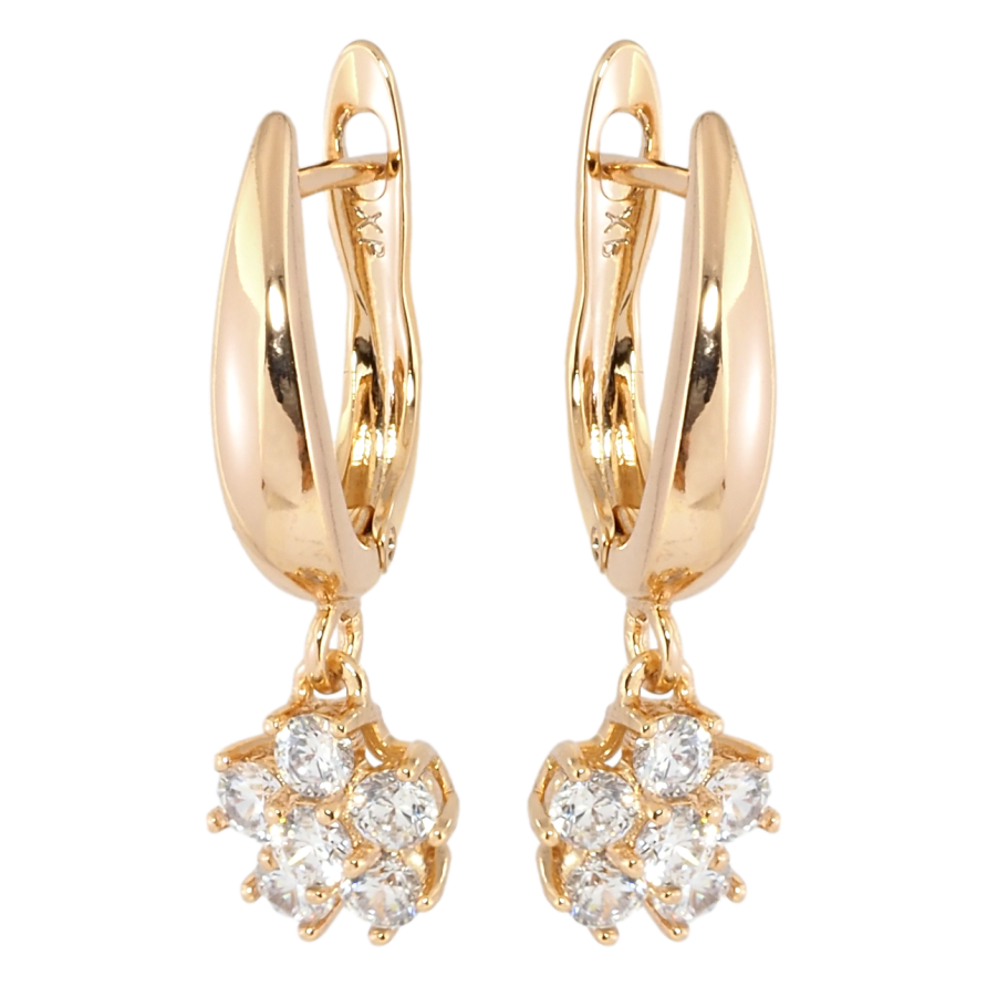Серьги Xuping Позолота 18K английский замок Кристальные цветочки фото №1 Серьги Xuping Позолота 18K английский замок Кристальные цветочки фото №1