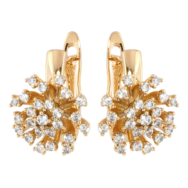 Серьги Xuping Позолота 18K английский замок Цветочный узор с цирконием фото №19