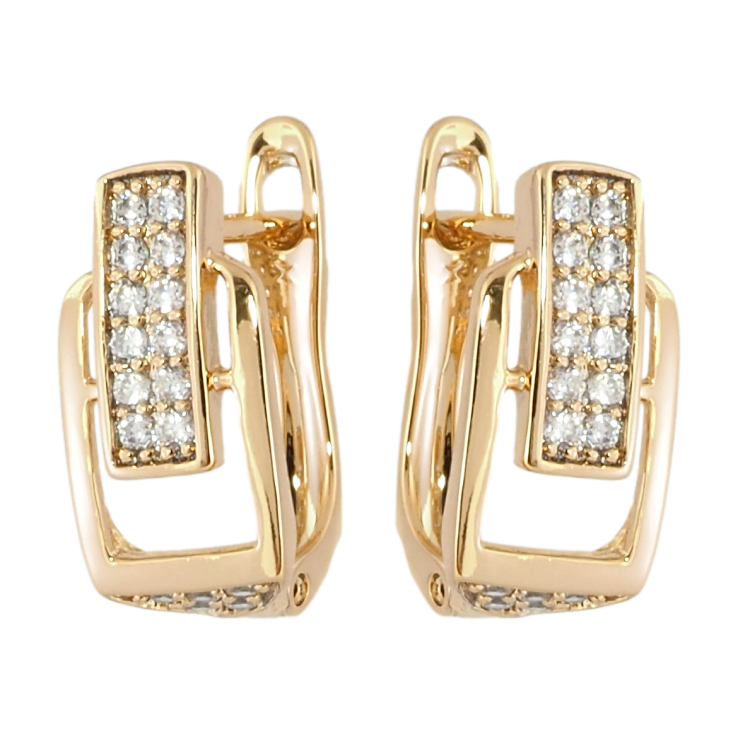 Серьги Xuping Позолота 18K английский замок Декоративные с цирконием фото №18