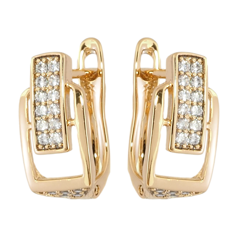 Серьги Xuping Позолота 18K английский замок Декоративные с цирконием фото №4