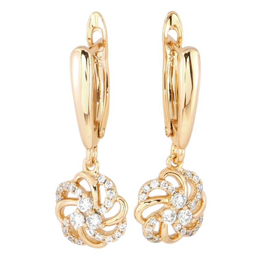 Серьги Xuping Позолота 18K английский замок Цветочные подвески фото №1 Серьги Xuping Позолота 18K английский замок Цветочные подвески фото №1