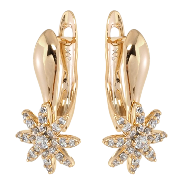 Серьги Xuping Позолота 18K английский замок Цветочки с цирконием фото №18 Серьги Xuping Позолота 18K английский замок Цветочки с цирконием фото №18