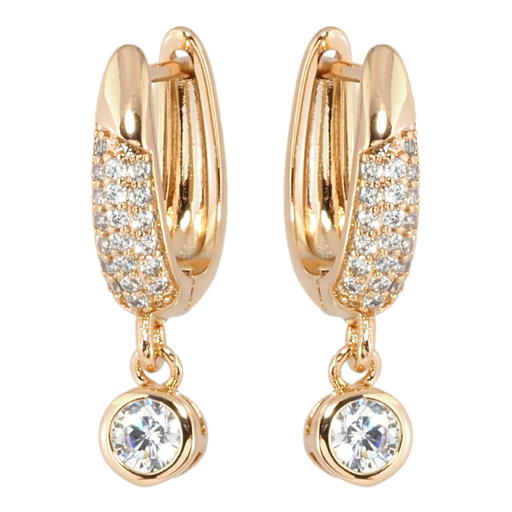 Серьги Xuping Позолота 18K английский замок Подвески с инкрустацией цирконием фото №16