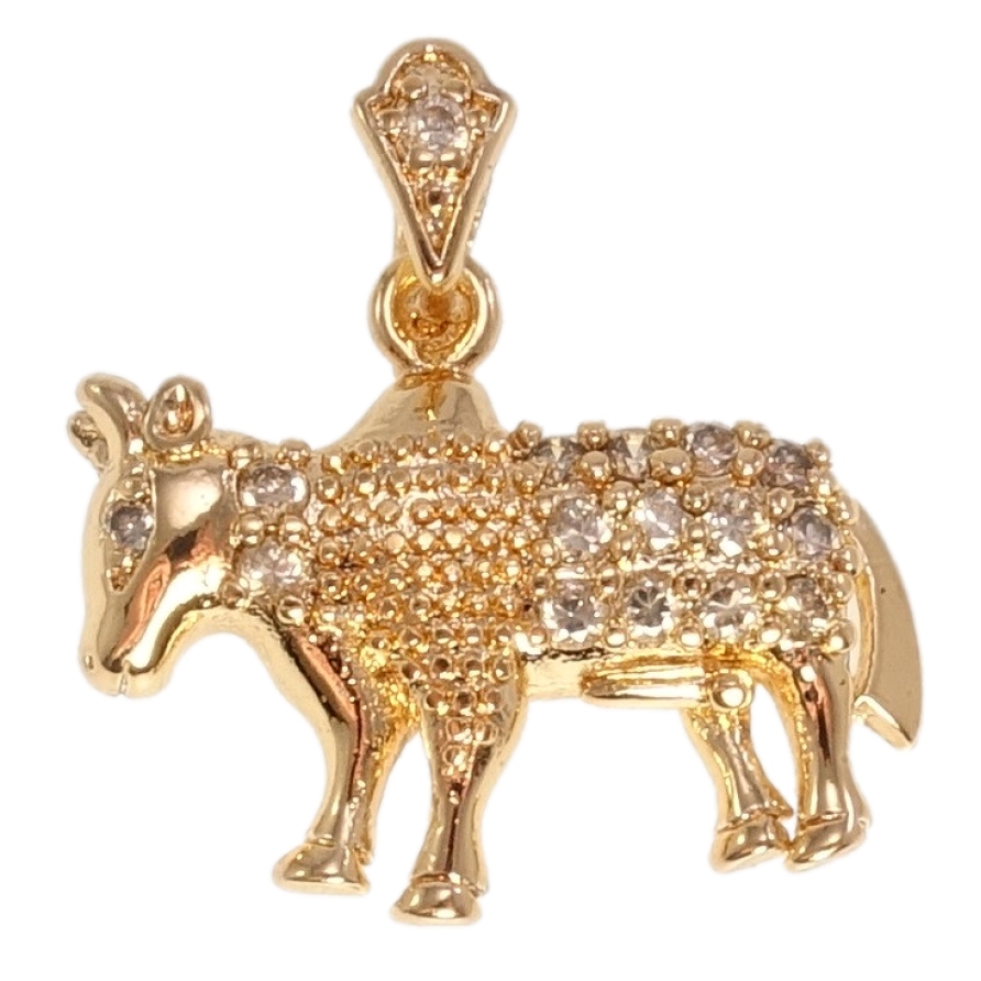 Кулон Fallon Позолота 18K Бык инкрустация цирконием фото №1 Кулон Fallon Позолота 18K Бык инкрустация цирконием фото №1
