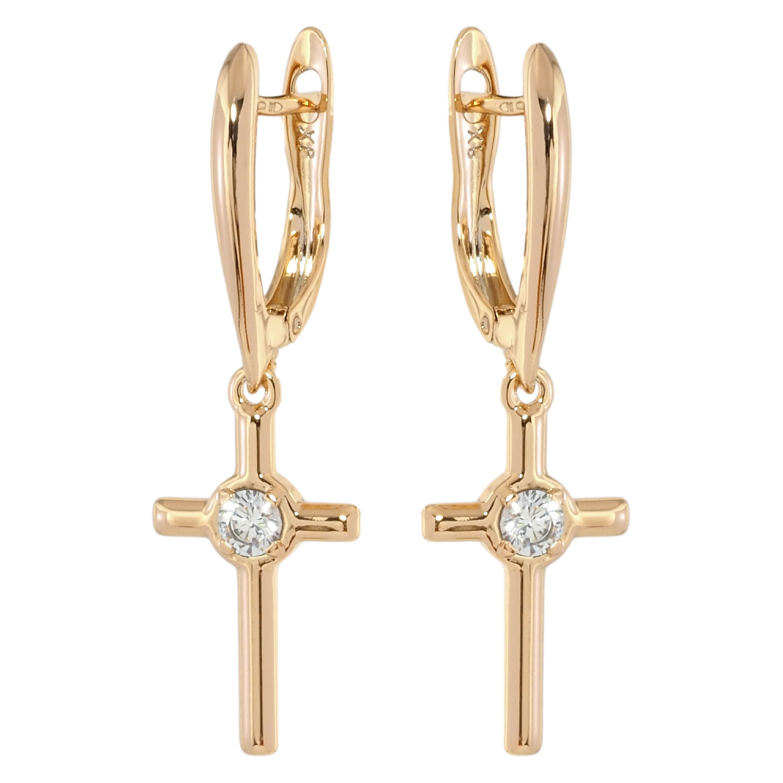 Серьги Xuping Позолота 18K английский замок Крестики с цирконием фото №2 Серьги Xuping Позолота 18K английский замок Крестики с цирконием фото №2