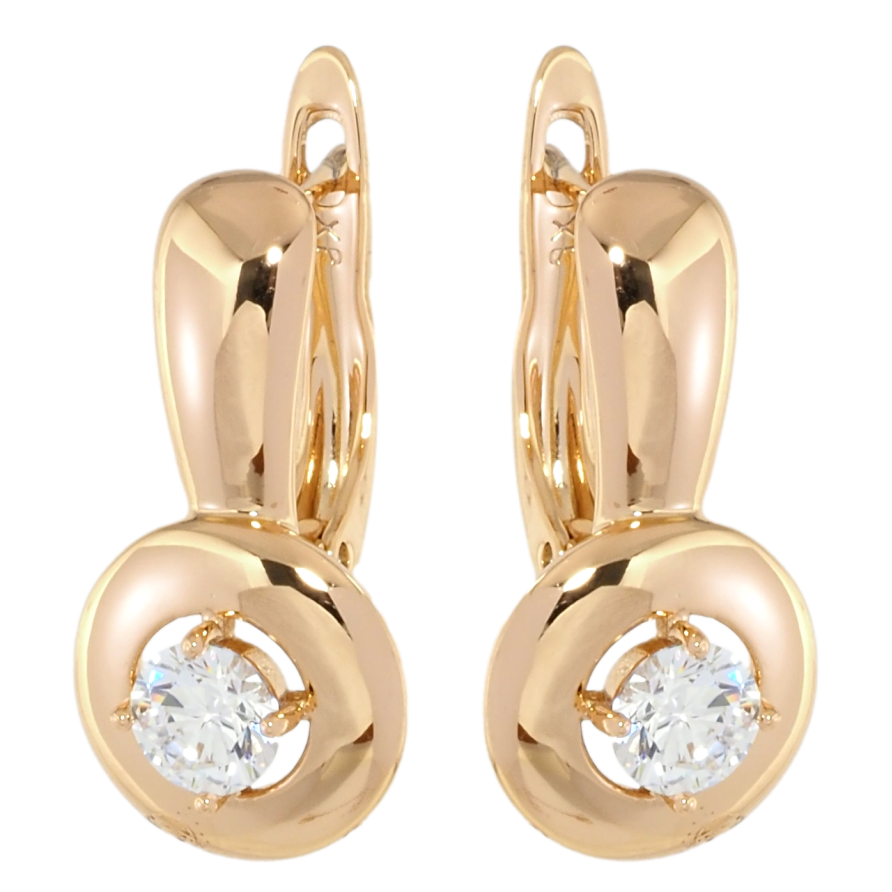 Серьги Xuping Позолота 18K английский замок Узор с вставками циркония фото №1