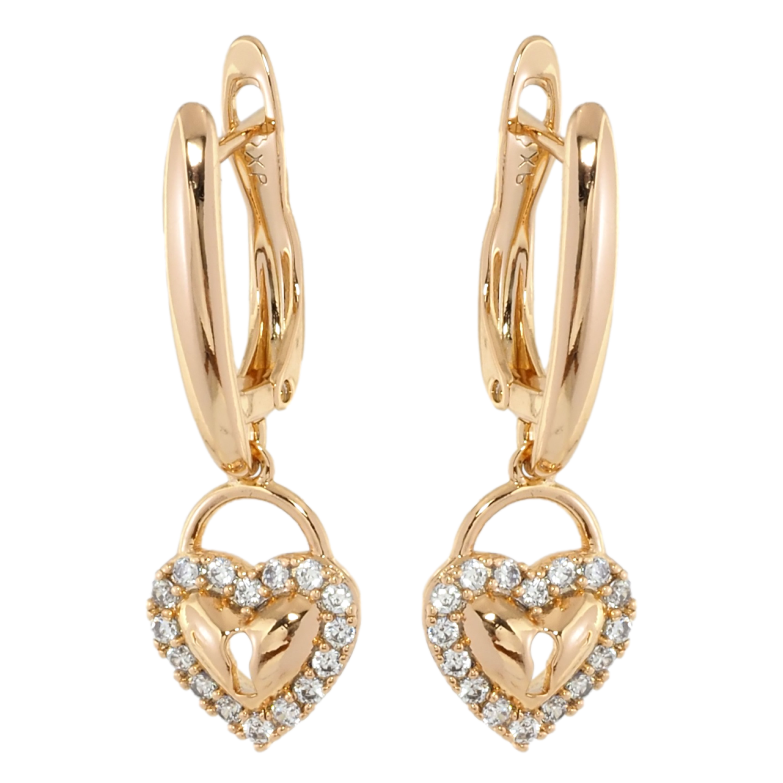 Серьги Xuping Позолота 18K английский замок Сердечки фото №3 Серьги Xuping Позолота 18K английский замок Сердечки фото №3