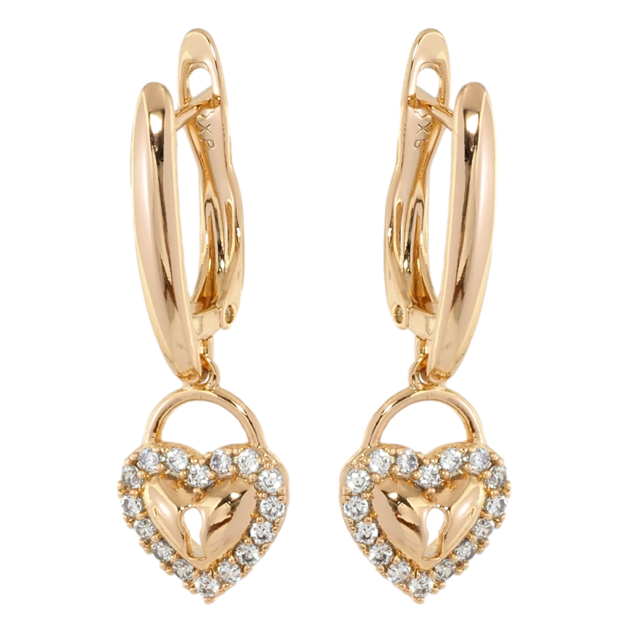 Серьги Xuping Позолота 18K английский замок Сердечки фото №1 Серьги Xuping Позолота 18K английский замок Сердечки фото №1