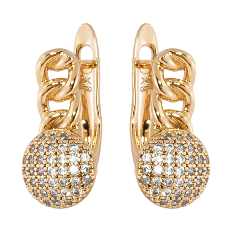 Серьги Xuping Позолота 18K английский замок Узор с инкрустацией цирконием фото №5