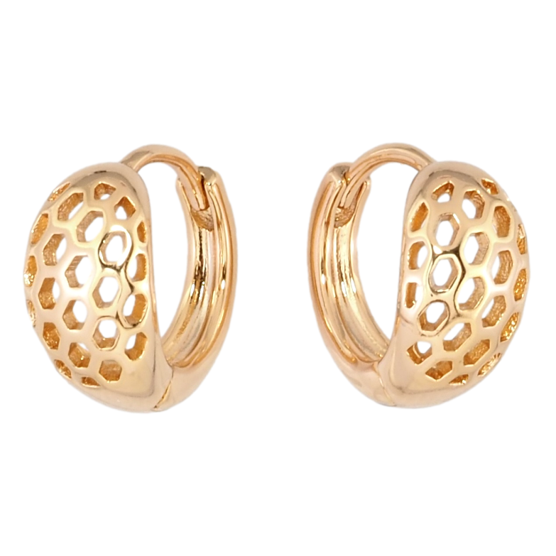 Сережки Xuping Позолота 18K колечка Різьблений візерунок фото №11 Сережки Xuping Позолота 18K колечка Різьблений візерунок фото №11