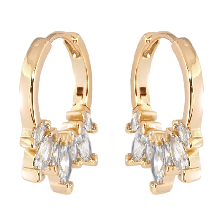 Серьги Xuping Позолота 18K колечки Боковой узор с цирконием фото №8 Серьги Xuping Позолота 18K колечки Боковой узор с цирконием фото №8