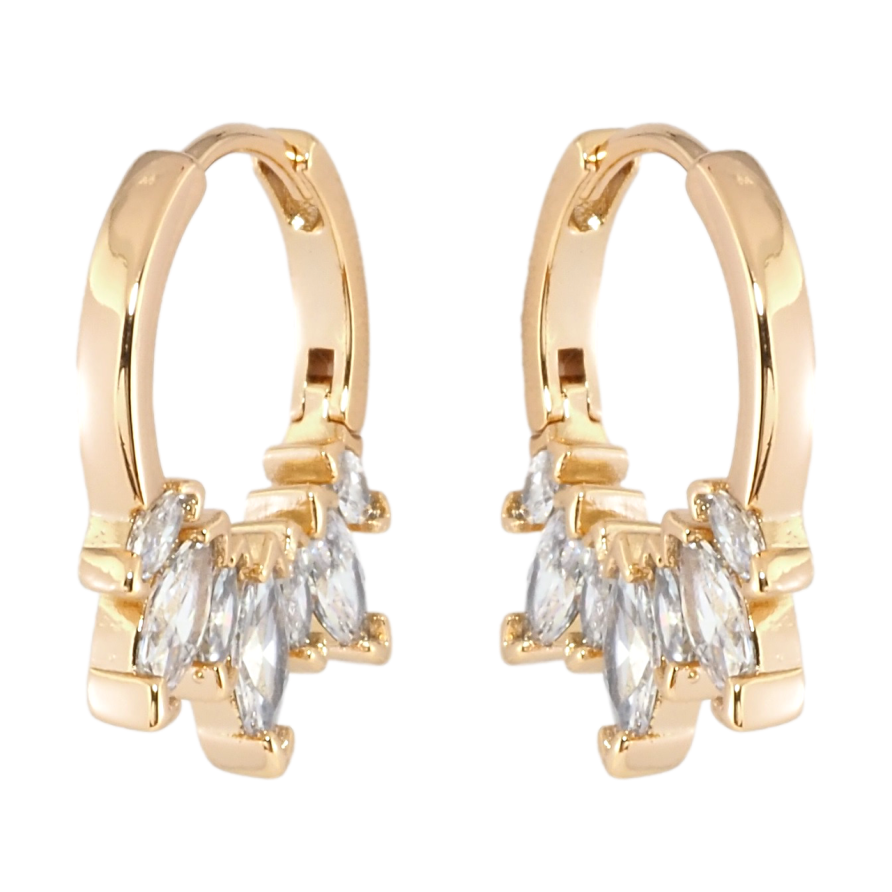 Серьги Xuping Позолота 18K колечки Боковой узор с цирконием фото №1