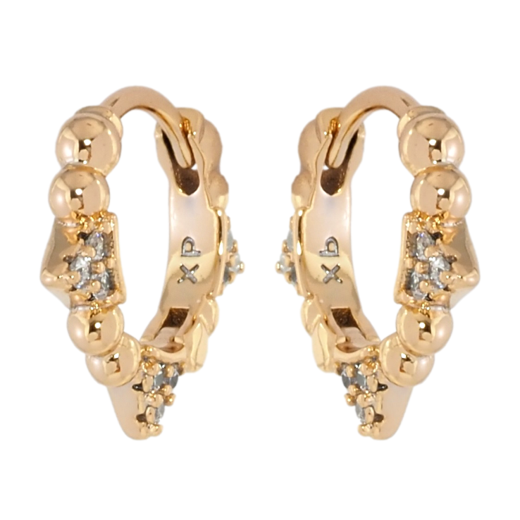 Серьги Xuping Позолота 18K колечки Боковой узор с цирконием фото №20