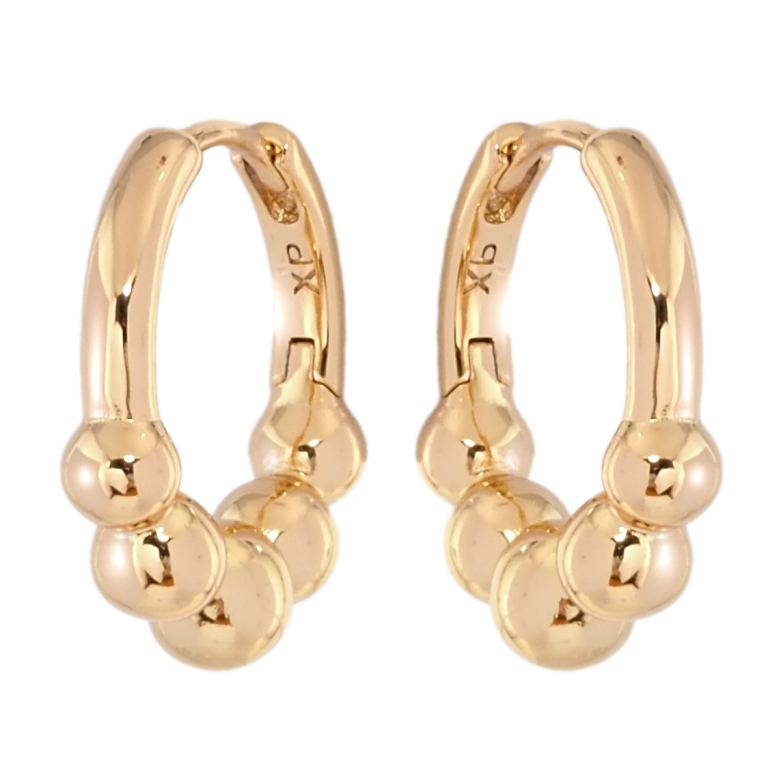 Сережки Xuping Позолота 18K колечка Візерунок з кульок фото №4 Сережки Xuping Позолота 18K колечка Візерунок з кульок фото №4