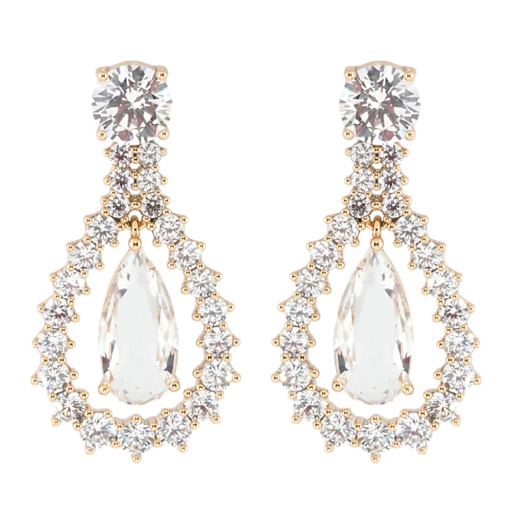 Серьги Xuping Позолота 18K пусеты Изящные кристальные капельки фото №8 Серьги Xuping Позолота 18K пусеты Изящные кристальные капельки фото №8