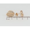 Серьги Xuping Позолота 18K пусеты Ракушки Каури с цирконием фото №2 Серьги Xuping Позолота 18K пусеты Ракушки Каури с цирконием фото №2