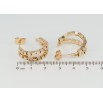 Серьги Xuping Позолота 18K пусеты Двойные дуги с квадратными бусинами фото №2 Серьги Xuping Позолота 18K пусеты Двойные дуги с квадратными бусинами фото №2