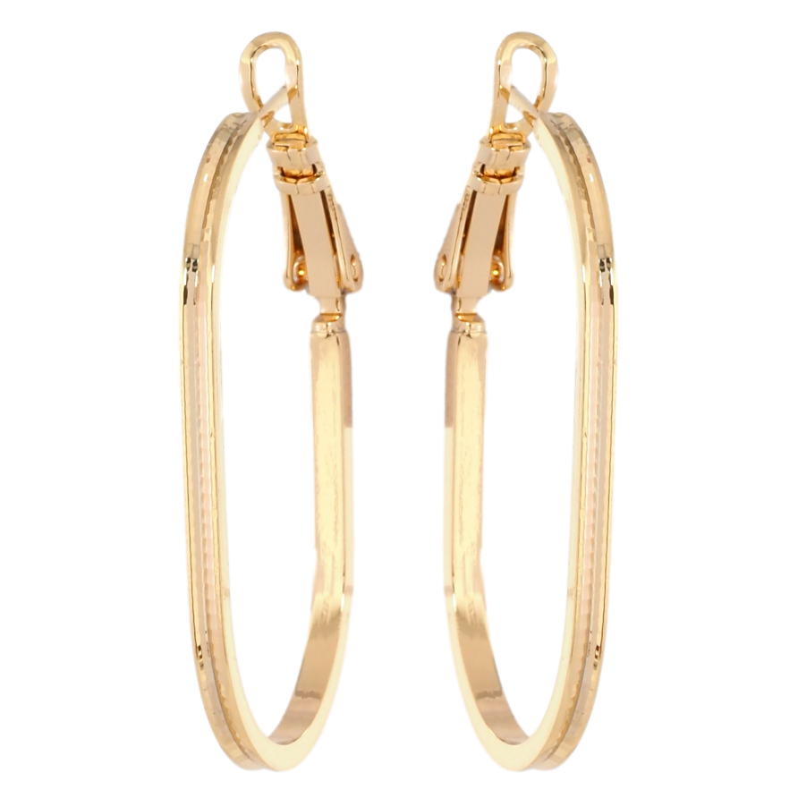 Серьги Xuping Позолота 18K итальянский замок Овальные 3.5х2.2см фото №1 Серьги Xuping Позолота 18K итальянский замок Овальные 3.5х2.2см фото №1
