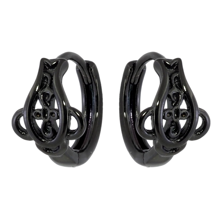 Серьги Xuping Позолота Black (черное золото) колечки Декоративный узор фото №15 Серьги Xuping Позолота Black (черное золото) колечки Декоративный узор фото №15