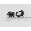 Серьги Xuping Позолота Black (черное золото) колечки Черепашки с черным цирконием фото №2