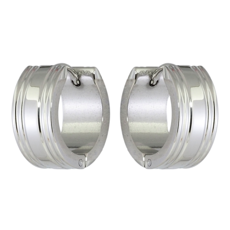 Сережки Xuping TTM Stainless Steel колір Родій колечка Смугастий візерунок фото №14 Сережки Xuping TTM Stainless Steel колір Родій колечка Смугастий візерунок фото №14
