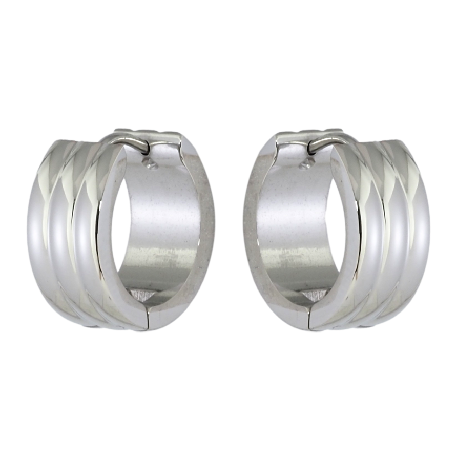 Серьги Xuping TTM Stainless Steel цвет Родий колечки Полосатый узор фото №1