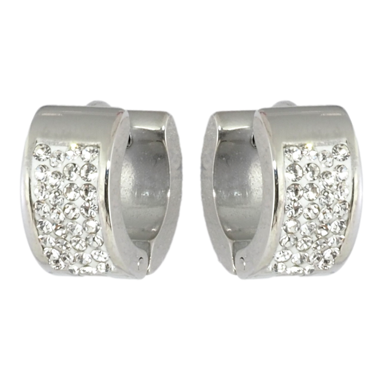 Серьги Xuping TTM Stainless Steel цвет Родий колечки Инкрустация цирконием фото №16