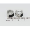 Серьги Xuping TTM Stainless Steel цвет Родий колечки Инкрустация черным цирконием фото №2