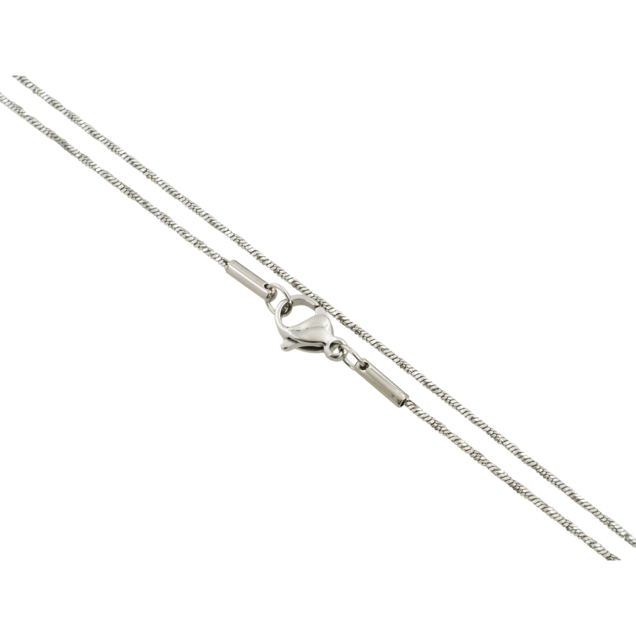 Ланцюжок Xuping ТТМ Stainless Steel колір Родій Плетіння шнур 4-х гранний перекручений довжина 45см х 1мм фото №1 Ланцюжок Xuping ТТМ Stainless Steel колір Родій Плетіння шнур 4-х гранний перекручений довжина 45см х 1мм фото №1