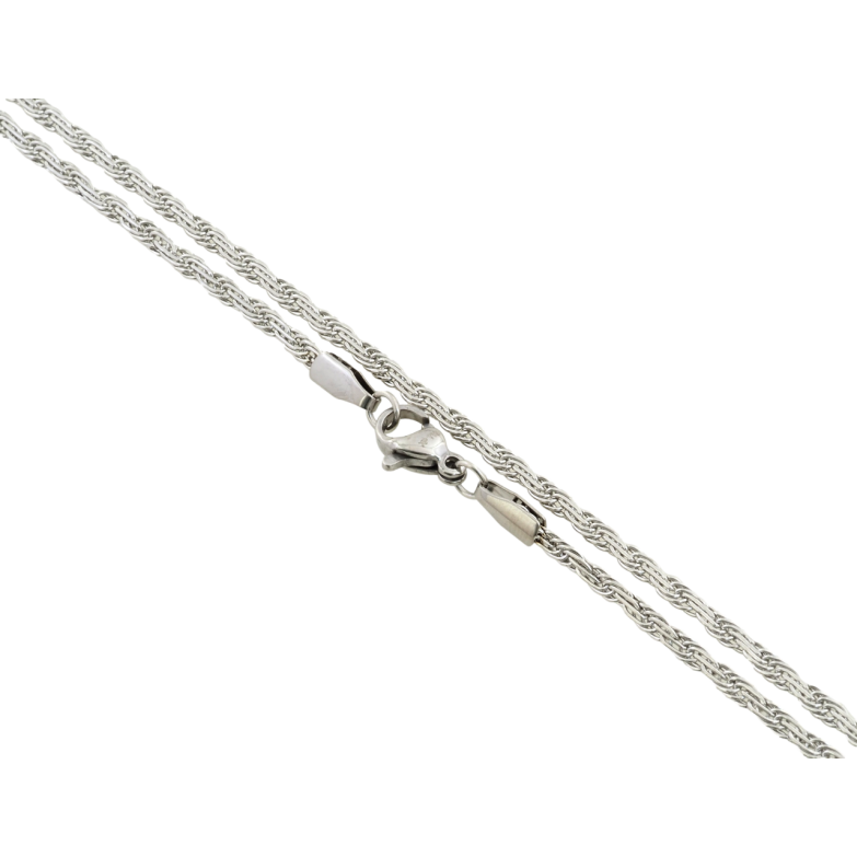 Ланцюжок Xuping ТТМ Stainless Steel колір Родій Плетіння Мотузка довжина 45см х 2.5мм фото №8 Ланцюжок Xuping ТТМ Stainless Steel колір Родій Плетіння Мотузка довжина 45см х 2.5мм фото №8