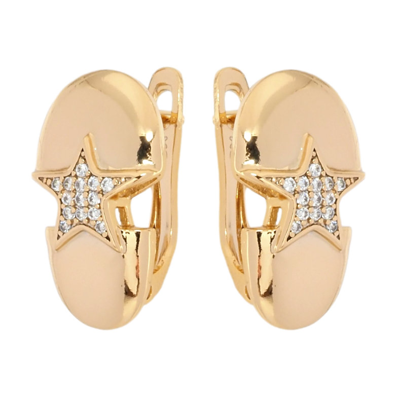 Серьги Xuping Позолота 18K английский замок Звезды с цирконием фото №1 Серьги Xuping Позолота 18K английский замок Звезды с цирконием фото №1