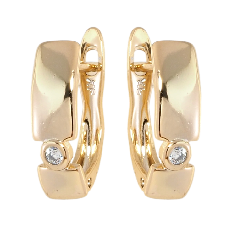 Серьги Xuping Позолота 18K английский замок Прямоугольные с вставками циркония фото №5 Серьги Xuping Позолота 18K английский замок Прямоугольные с вставками циркония фото №5