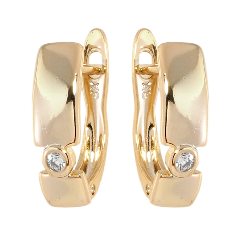 Серьги Xuping Позолота 18K английский замок Прямоугольные с вставками циркония фото №1