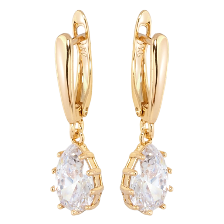 Серьги Xuping Позолота 18K английский замок Кристальные подвески фото №8