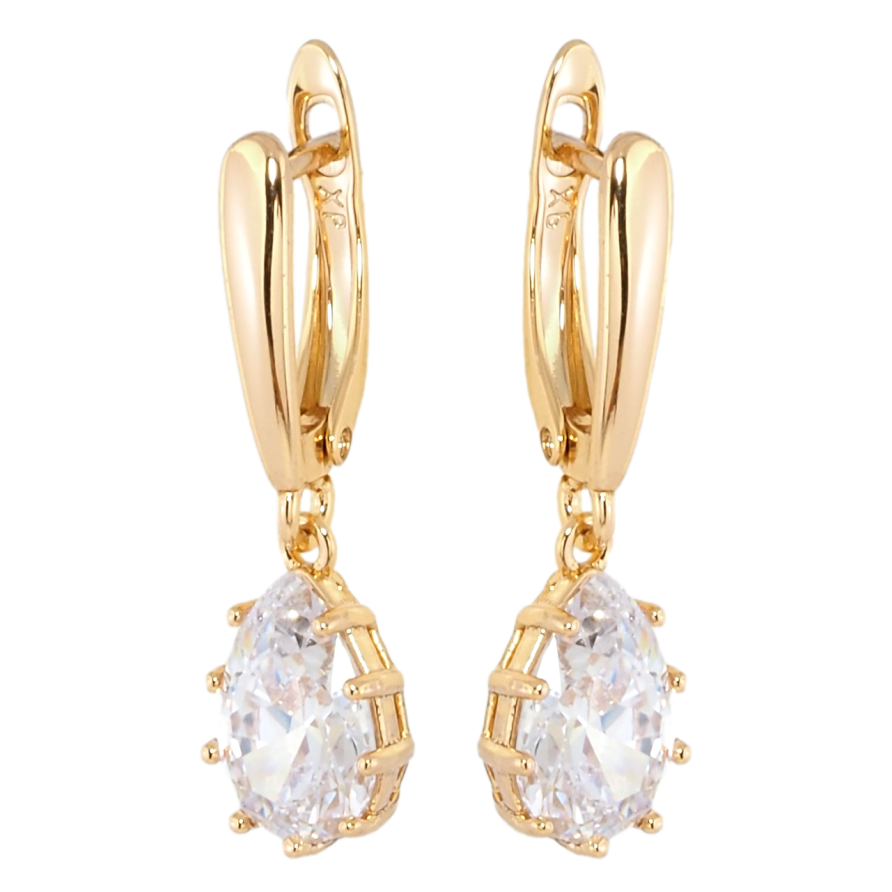 Серьги Xuping Позолота 18K английский замок Кристальные подвески фото №1 Серьги Xuping Позолота 18K английский замок Кристальные подвески фото №1