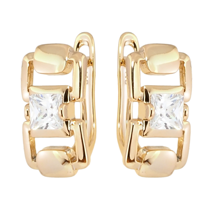 Серьги Xuping Позолота 18K английский замок Декоративный узор с фианитами фото №16