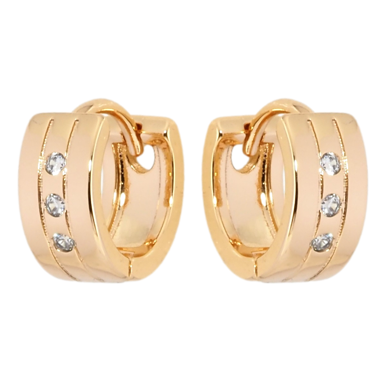 Сережки Xuping Позолота 18K колечка Вставки цирконію фото №19